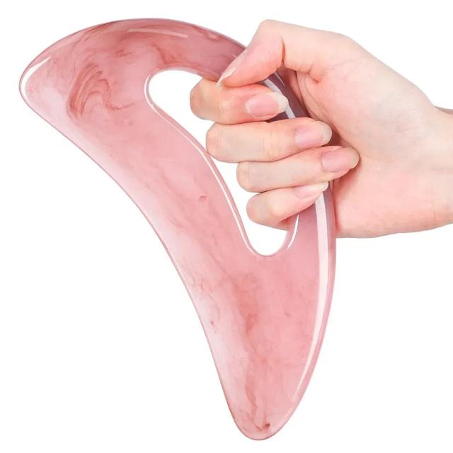 Ferramenta de Massagem Gua Sha em Resina Natural 21cm