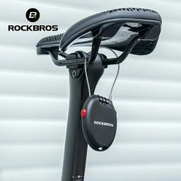 Rockbros bloqueio de bicicleta anti-roubo portátil leve senha de 3 dígitos bloqueio de cabo capacete corrente mochila acessórios de bicicleta - Image 2