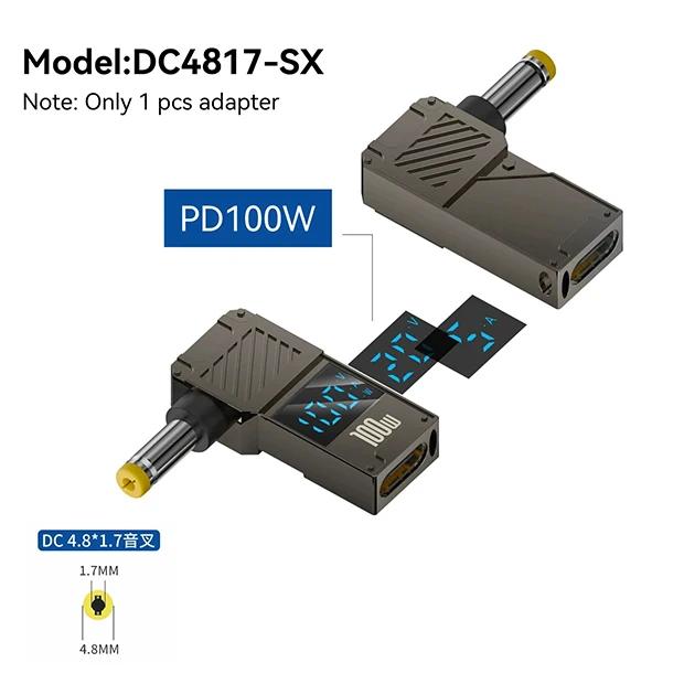 PD100W Type-C to DC Plug Converter USB C Laptop Charging Adapter Connector Tip