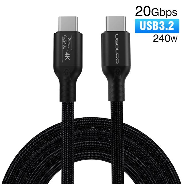 UGOURD Cabo USB3.2 20Gbps Tipo C para Tipo C 240W Carregamento Rápido
