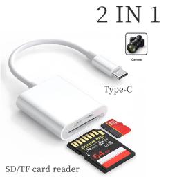 Adaptador Leitor de Cartão de Memória Tipo C SD TF para Samsung Huawei Xiaomi, Conversor de Dados para Macbook, Laptop e Celular - Image 1