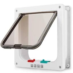Porta para animais de estimação para janelas, porta interna grande para gatos, portas para animais de estimação, portas externas para gatos, 4 modos de travamento, adequada para janela e parede - Image 3