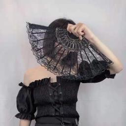 Retro sexy leque de renda verão dança desempenho fotografia foto adereços portátil dobrável mão ventilador decorativo leque dança chinesa - Image 4