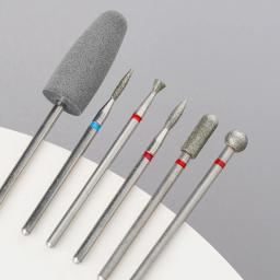 6 pçs/set diamante areia arquivos de unhas broca cutícula polimento bit cabeça moagem elétrica manicure conjunto para remover acrílico - Image 2