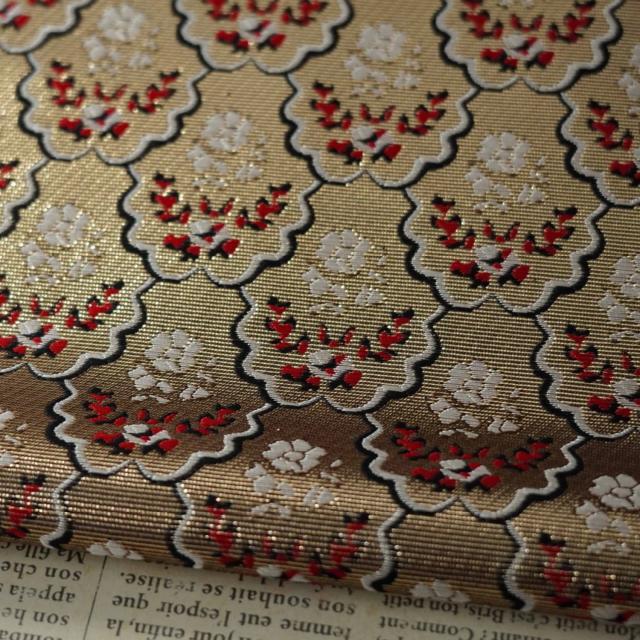 Tecido Jacquard Europeu Vintage Bronze Metálico 148cm