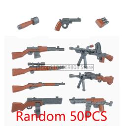 Blocos de Construção Militares MOC, Figuras de Soldados, Acessórios de Equipamento, Armas de Fogo, Armas a Laser, Rifles de Precisão, Brinquedos de Mini Blocos Aleatórios - Image 5