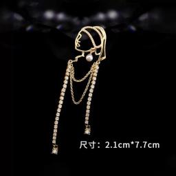 Novo criativo completo zircão borla menina vestindo brincos de pérola broche para mulheres high-end retro corsage terno pino jóias acessórios - Image 5