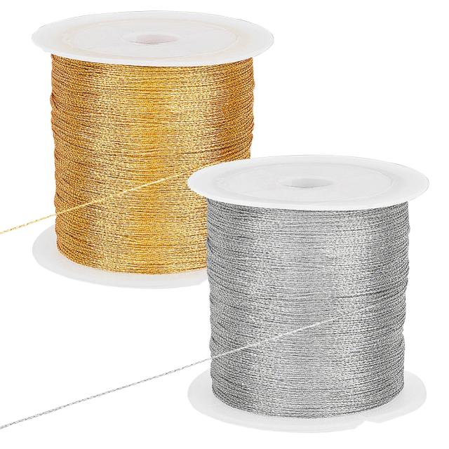 1 saco 2 rolos 2 cores cabo metálico para fazer jóias redondo cor misturada 0.2mm 109.36 jardas (100m)/rolo 1 rolo/cor