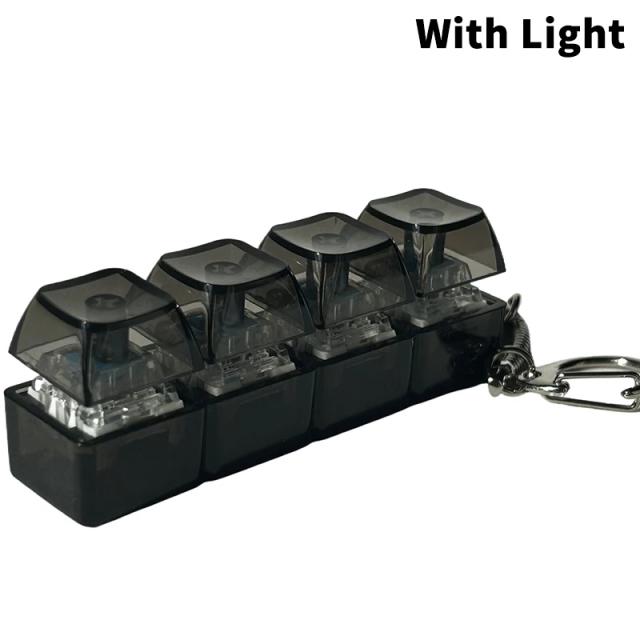 Teclado Fidget 4 Teclas com LED e Efeito Mecânico - Gadget Anti-Stress