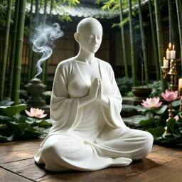 Escultura de Meditação Zen Branca, Figurinha Minimalista, Decoração de Arte Espiritual, Ornamento e Presente Ideal para Sala de Yoga, Quarto e Sala de Estar - Image 2