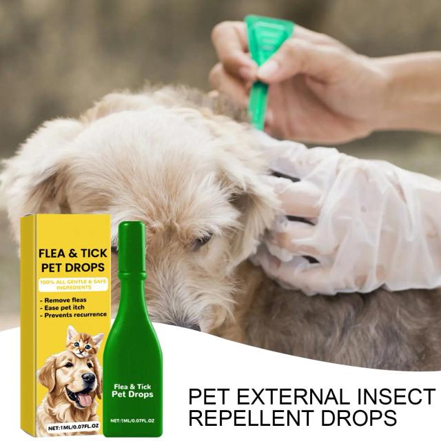 Gotas Antipulgas para Gatos: Removem Pulgas e Lêndeas, Aliviam Coceira na Pele, Repelente Externo de Insetos, Suprimentos para Desparasitação, Gotas para Tratamento de Carrapatos em Animais de Estimação