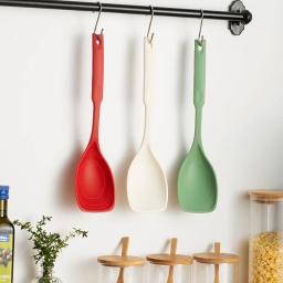 Espátula e colher de silicone dois em um, resistente a altas temperaturas e antiaderente, especialmente projetada com escala para fritar - Image 1