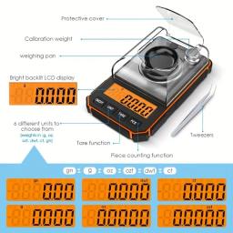 Balança profissional de joias, 0.001g, 50g, display eletrônico, precisão, mini balança digital de bolso, miligramos, 1 peça - Image 2