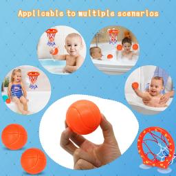 Diversão basquete hoop bolas playset meninos meninas brinquedos de banho banheira 3 bolas conjunto forte ventosa jogo do banheiro para crianças - Image 5