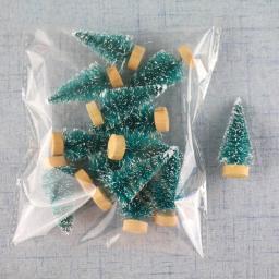 12 pçs mini árvore de natal ornamento diy pinho artificial sisal neve paisagem árvores de natal decoração mesa navidad decoração presentes - Image 1