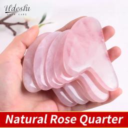 Ferramentas de Massagem Facial Gua Sha de Pedra Natural Jade para Cuidados com a Pele e Rolo Gue Che para SPA - Image 1