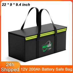 12v 200ah lifepo4 bateria de lítio à prova de fogo saco seguro grande capacidade caso protetor caixa armazenamento à prova dwaterproof água 22*9*9.4 polegada - Image 1