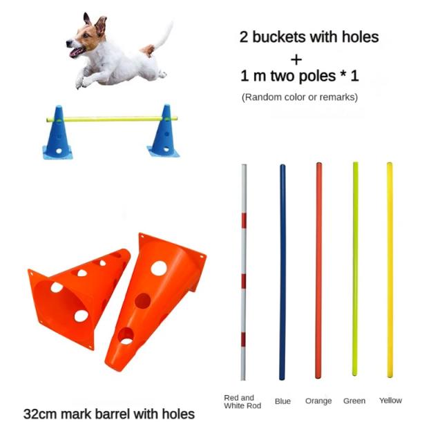 Conjunto de treinamento de agilidade para animais de estimação, barra de salto, equipamento de treinamento de obstáculos para cães, dispositivo de treinamento para cães, suprimentos para animais de estimação