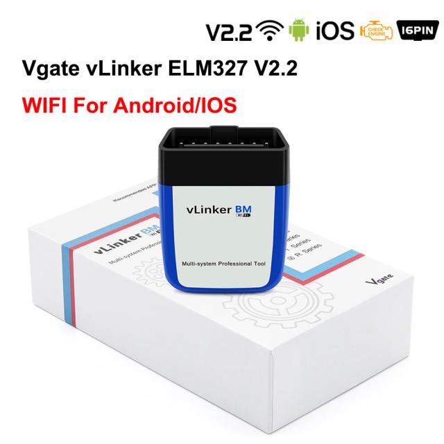 Vgate VLinker BM+ Scanner Automotivo OBD2 Bluetooth WiFi para BMW