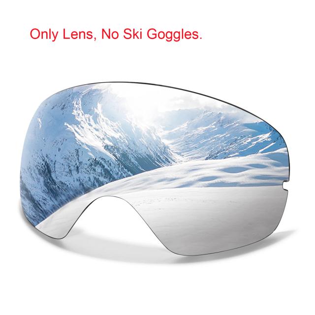 Óculos de esqui antiembaçante lente uv400 inverno snowboard apenas lente esporte ao ar livre esqui snowmobile à prova de poeira lente de substituição destacável