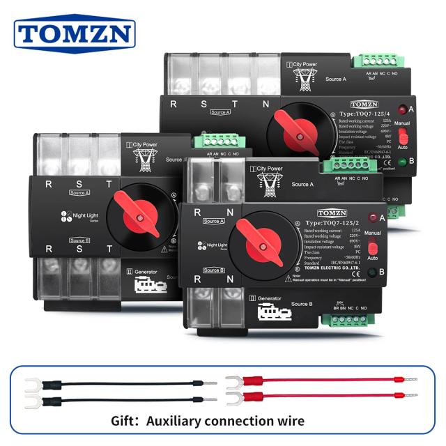 Tomzn Interruptor de Transferência Automática Dual Power 2P/3P/4P 230V 63A/100A/125A