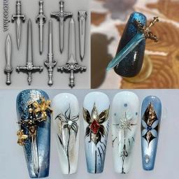 Molde de Silicone 3D para Nail Art: Espada, Lua, Borboleta e Cruz – Ferramenta Essencial para Artistas de Unhas - Image 1