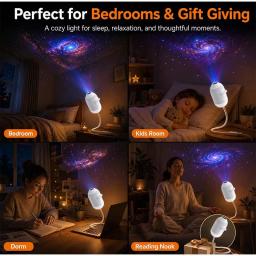 Projetor USB de Luz Noturna Céu Estrelado 360 °   Lâmpada Atmosférica Ajustável para Carro, Interior de Casa, Quarto, Luz Noturna Romântica - Image 4