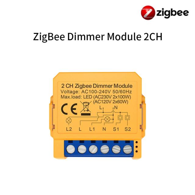 AVATTO Módulo Dimmer Inteligente WiFi/ZigBee 1/2 Gang Controle Remoto APP 1 Unidade