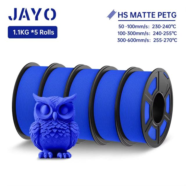 Filamento JAYO PETG / PETG Fosco Alta Velocidade / PLA 1.75mm 5 Rolos 1.1KG Precisão