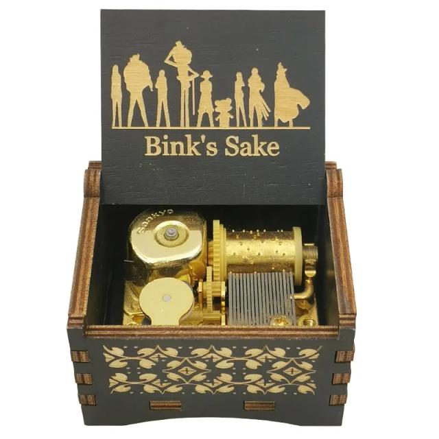Caixa de Música com Tema de Anime Bink's Sake, Adaptada com Gravação a Laser de 18 Tons, Caixa Decorativa de Madeira para Casa, Presentes para Festas e Feriados ﻿