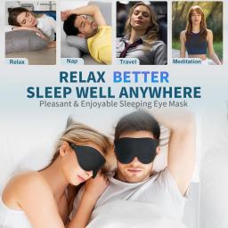 Máscara de Olhos para Dormir de Lado, Máscara de Olhos Blackout para Homens e Mulheres, Máscara de Olhos Luxuosa com Alça de Ombro Ajustável para Viagem - Image 6