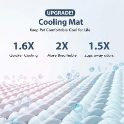Tapete Refrescante de Verão para Pets, Almofada de Seda Gelada Respirável Antiderrapante Lavável para Cães e Gatos, Tapete Azul para Cama de Pet - Image 2