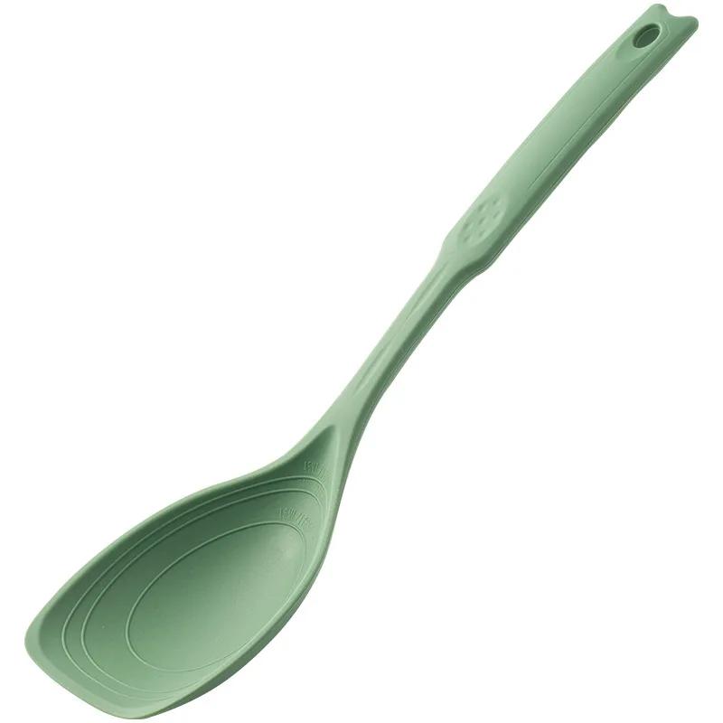 Espátula e colher de silicone dois em um, resistente a altas temperaturas e antiaderente, especialmente projetada com escala para fritar - Image 1