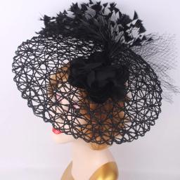 Novo fascinator casamento headpieces feminino flor headwear para igreja derby chapéu cocktail fascinators bandana nupcial pillbox boné - Image 5