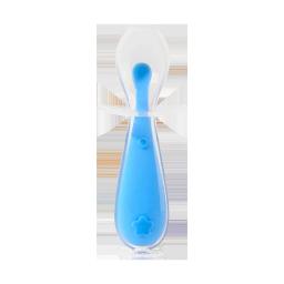 Colher de silicone para bebês, alimentação de pasta de arroz para bebês, colher de sopa de cabeça macia, colher de treinamento, colher curta de silicone com escudo infantil - Image 5