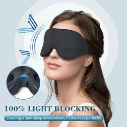 Máscara de Olhos para Dormir de Lado, Máscara de Olhos Blackout para Homens e Mulheres, Máscara de Olhos Luxuosa com Alça de Ombro Ajustável para Viagem - Image 2