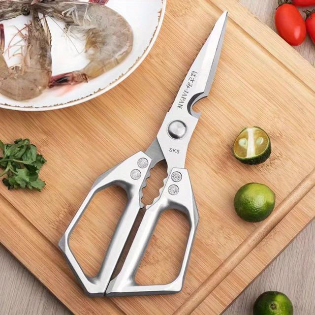 Tesoura de Cozinha Ultra-Afiada em Aço Inoxidável Multifuncional