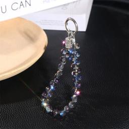 Cordão colorido para celular, corrente elegante com glitter, pingente de contas de cristal, chaveiro, bolsa de joias, acessórios, chaveiros brilhantes - Image 5
