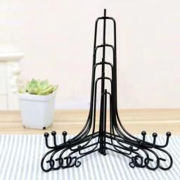 1pc ferro preto diy artesanato suporte livro titular foto pedestal tigela moldura placa rack expositor cavalete suportes de armazenamento - Image 6