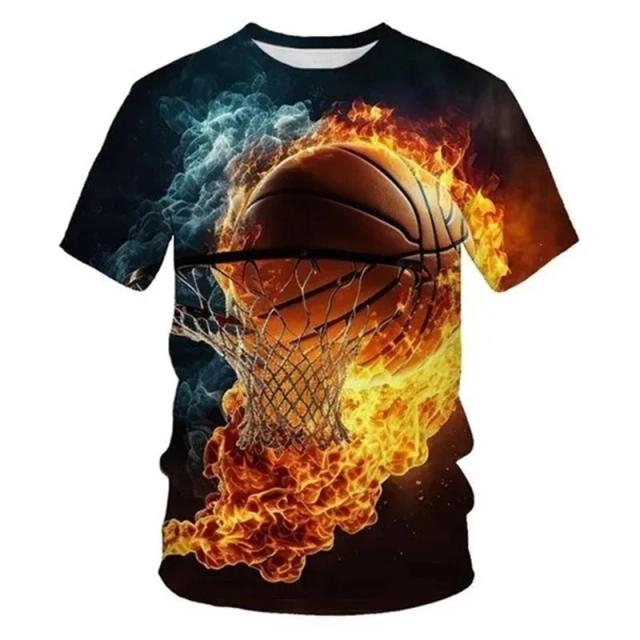 Moda basquete gráfico t camisas para homens verão casual tripulação pescoço 3d impresso crianças camisetas soltas de secagem rápida esportes camisetas topos