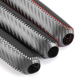 Capa de couro para freio de mão de carro, fibra de carbono, manga protetora, proteção para freio de mão, acessórios interiores do carro - Image 2
