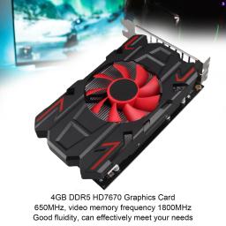 Placa Gráfica HD7670 4GB DDR5 128bit com Ventilador de Resfriamento, Suporte para Interface Multimídia HD 2560x1600, Placa Gráfica para Jogos DVI VGA - Image 3