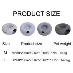 Interativo redondo pequeno gato túnel ninho de feltro gatinhos cama casa scratcher gato donut dormir brinquedo para animais de estimação para gatos - Image 6