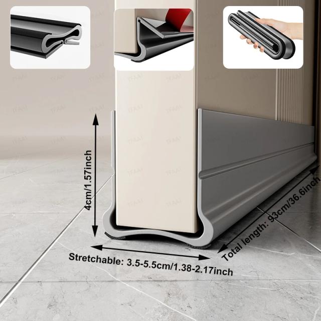 Tira de Vedação Inferior para Porta Flexível em PVC - Isolamento Acústico e Proteção contra Intempéries