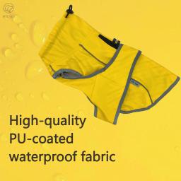 Capa de chuva impermeável para cães com tiras refletivas e capuz ajustável - vermelho, amarelo, azul marinho - Image 5