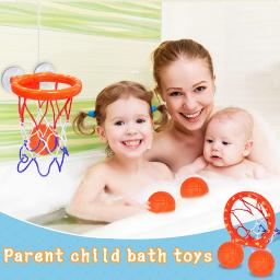 Diversão basquete hoop bolas playset meninos meninas brinquedos de banho banheira 3 bolas conjunto forte ventosa jogo do banheiro para crianças - Image 4