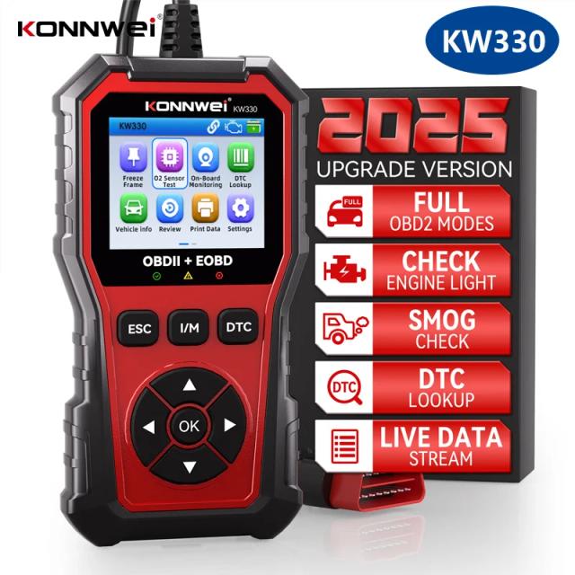 KONNWEI KW330 Scanner Automotivo OBD2 2026 Teste de Bateria Profissional