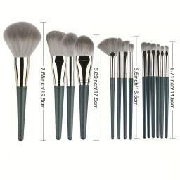 14 peças conjunto de pincéis de maquiagem macio macio sombra escova corretivo escova blush pincel de maquiagem ferramenta de beleza pincel de maquiagem - Image 3