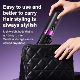 Escova Alisadora Portátil com Carregamento USB, Pente Quente Sem Fio com Revestimento Cerâmico, Ferramenta de Estilização Iônica Anti-Frizz - Image 6