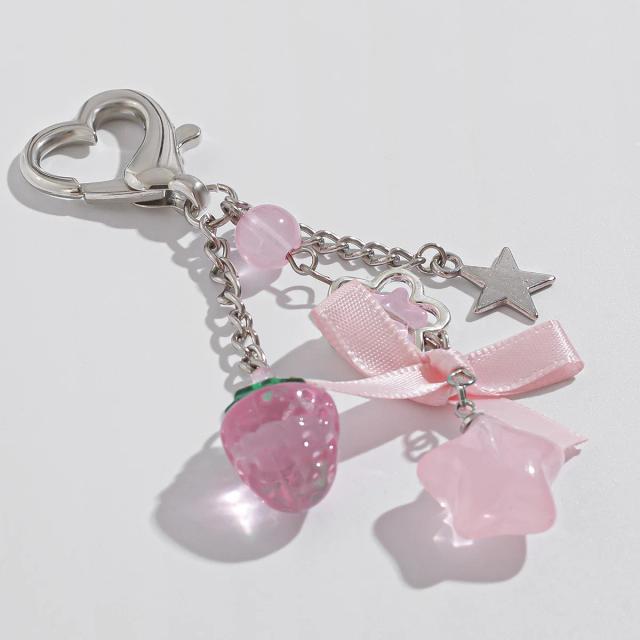 Pingente Borboleta Arco Rosa Estrela Frisado Estilo Y2k